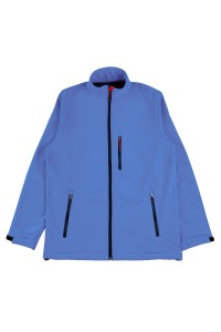 網上訂購長袖二合一風褸外套  衝鋒衣外套  藍色  登山外套  拉鏈袋口外套    J1037
